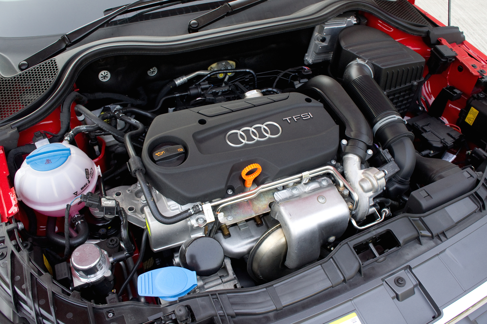 Audi repair and maintenance in Elkhart, IN by Quality Import Service. Image of an Audi TFSI engine highlighting the expertise and high-quality services provided by Quality Import Service to ensure your Audi's performance and longevity.